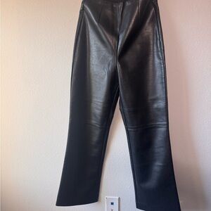 Aritzia Wilfred Porto black high-waisted side zip vegan leather Pant size 2